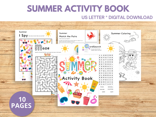 Printable Summer Activity Pack for Quiet Time, Travel, or Rainy Days