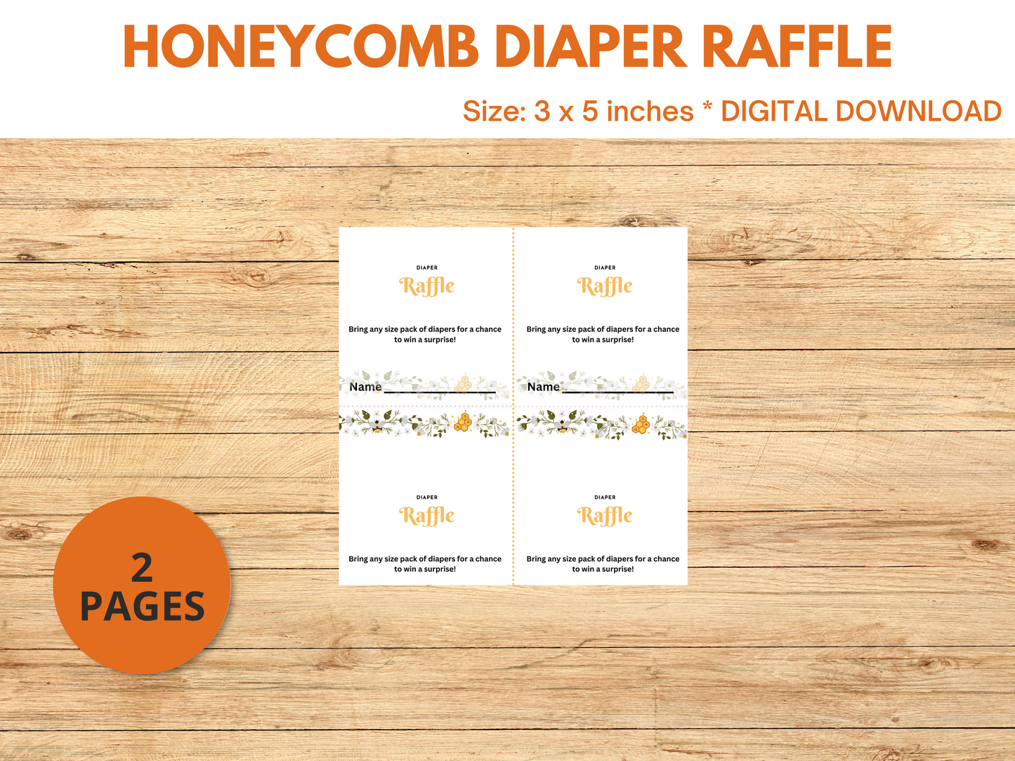 Printable Diaper Raffle Tickets