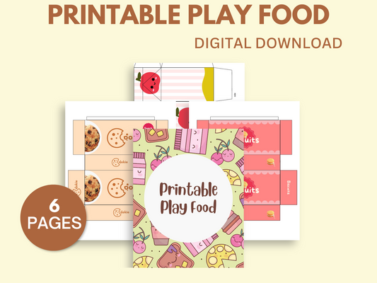 Printable Play Food for Pretend Kitchen – Digital Download (6 Pages)