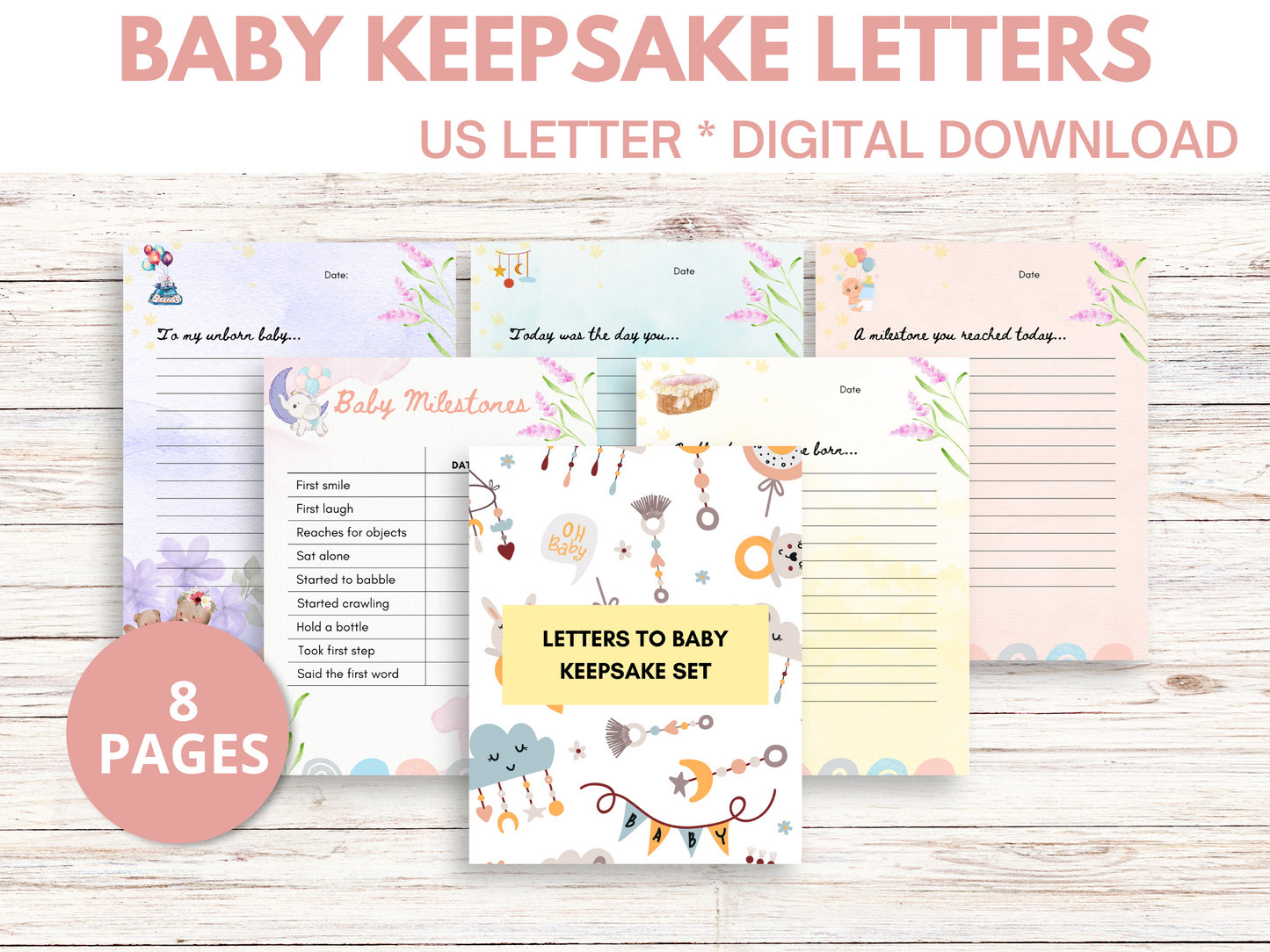Printable Baby Keepsake Box Letters
