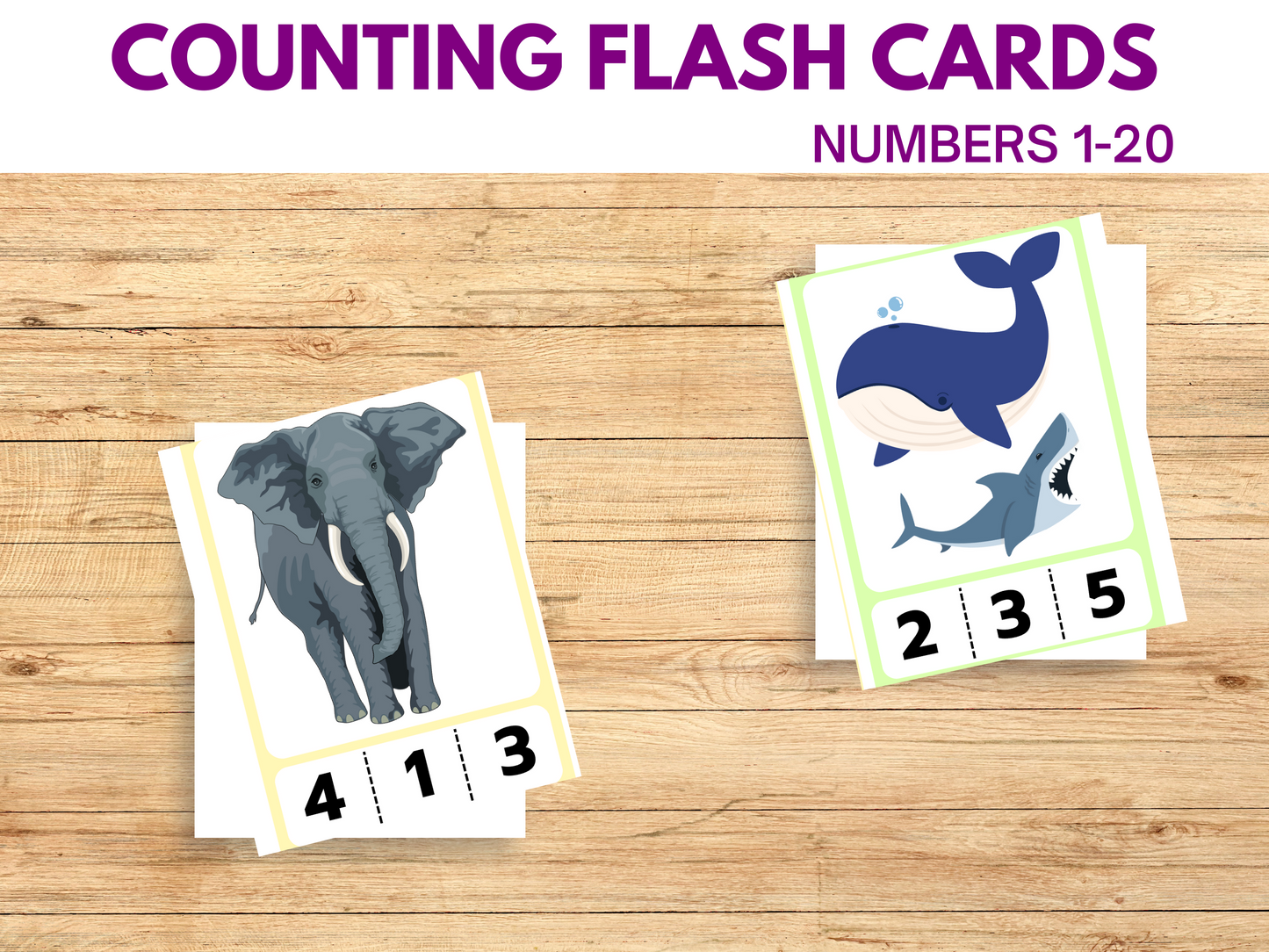 Printable Animal Counting Clip Cards
