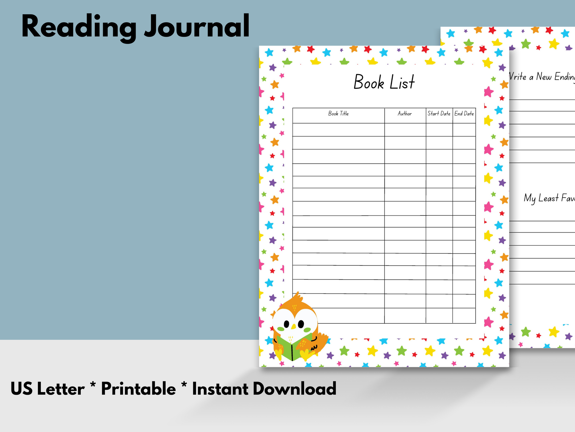 Book list for reading journal.