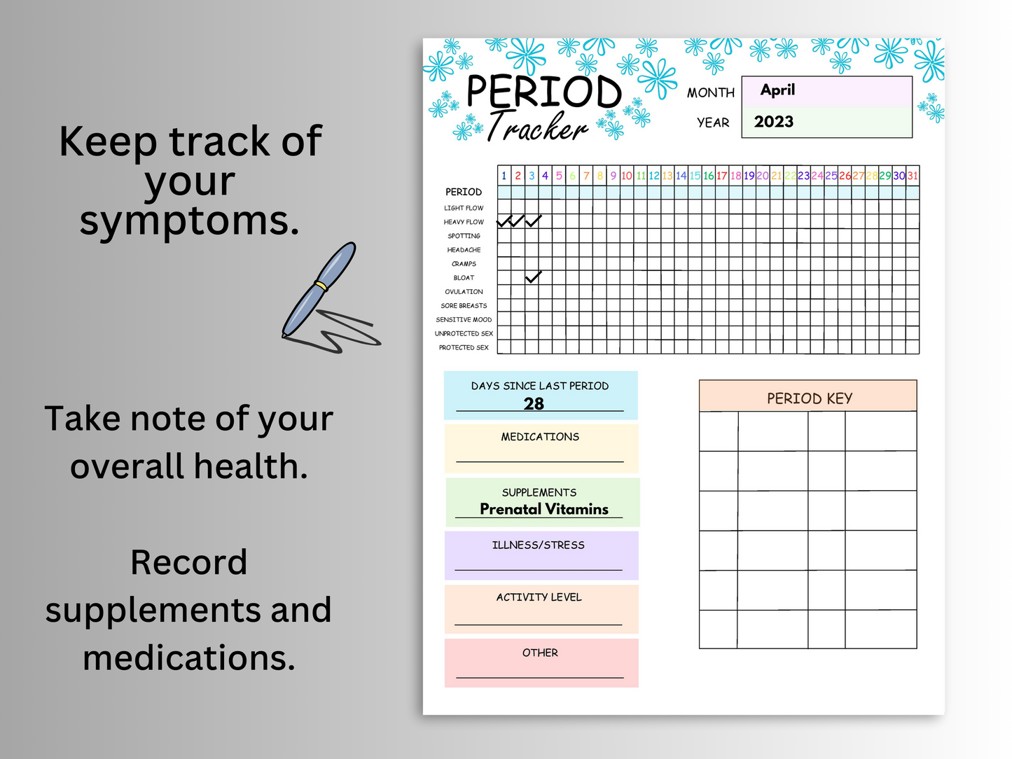 Printable Period Tracker