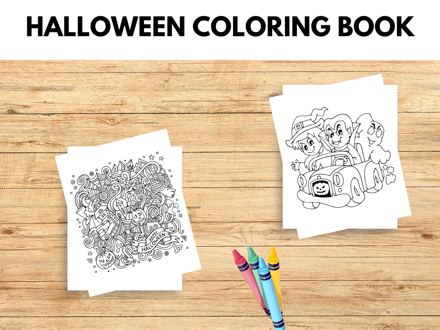2 Halloween coloring pages.