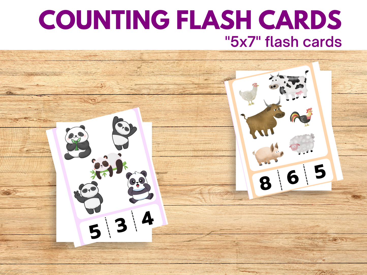 Printable Animal Counting Clip Cards