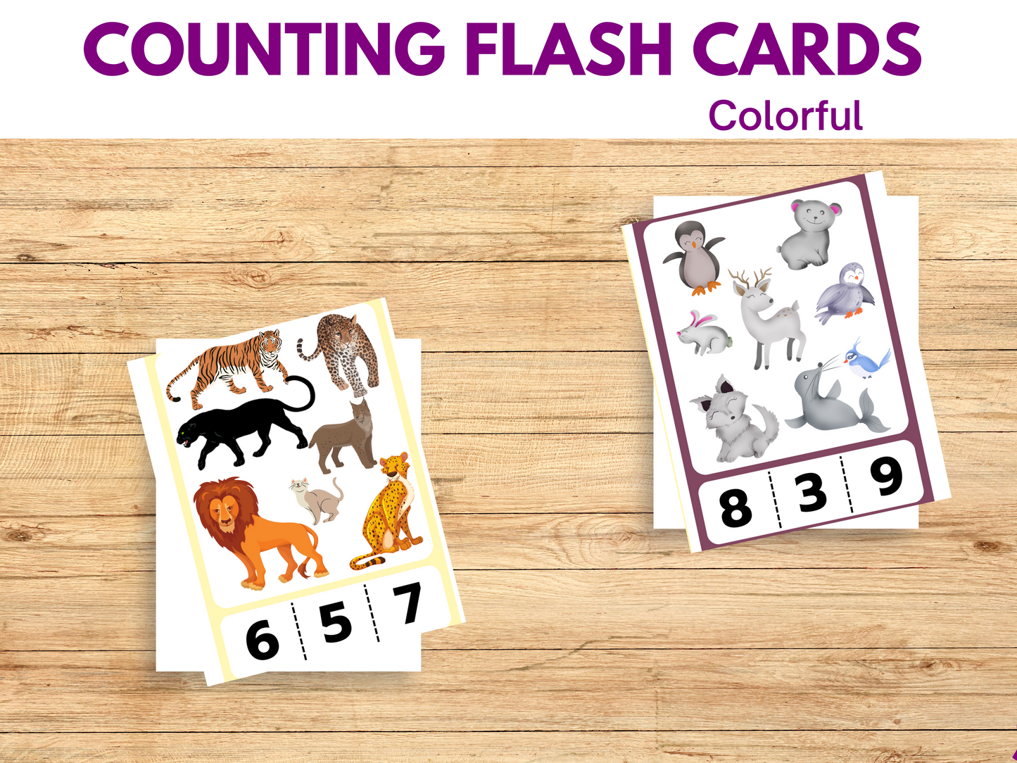 Printable Animal Counting Clip Cards