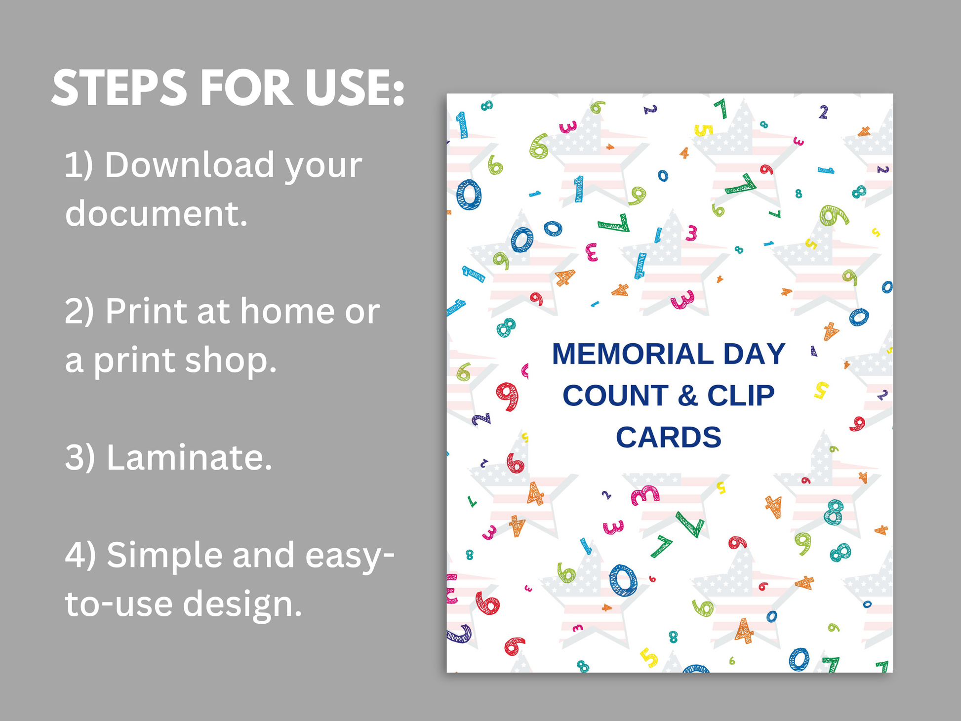 Steps of usage with cover page.