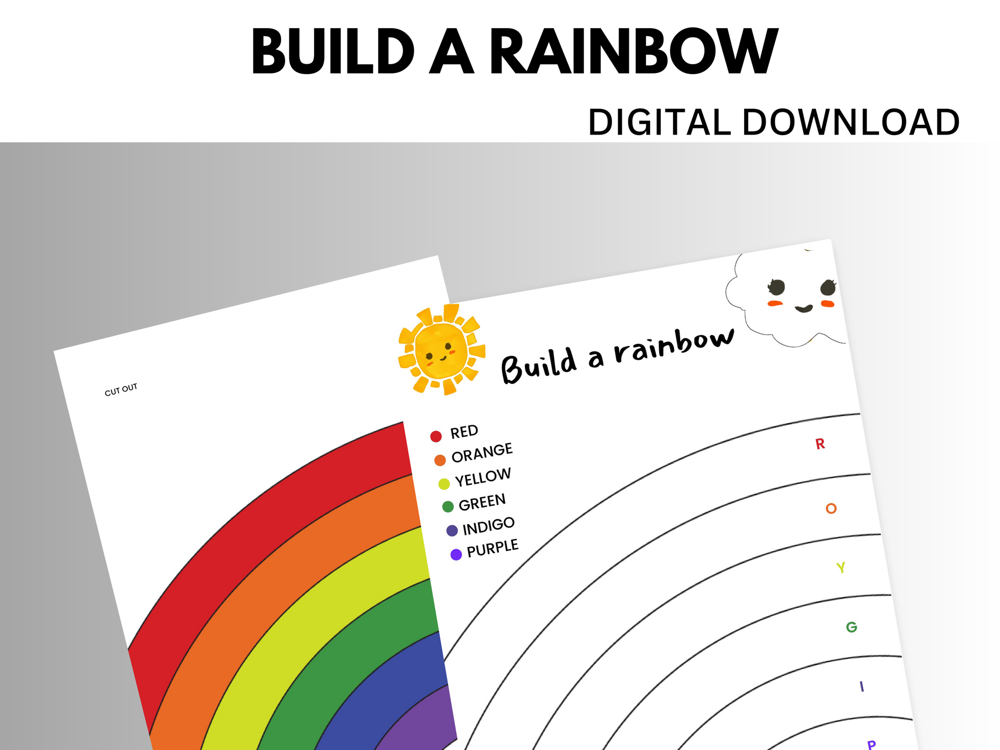 Build a rainbow with printable busy book.