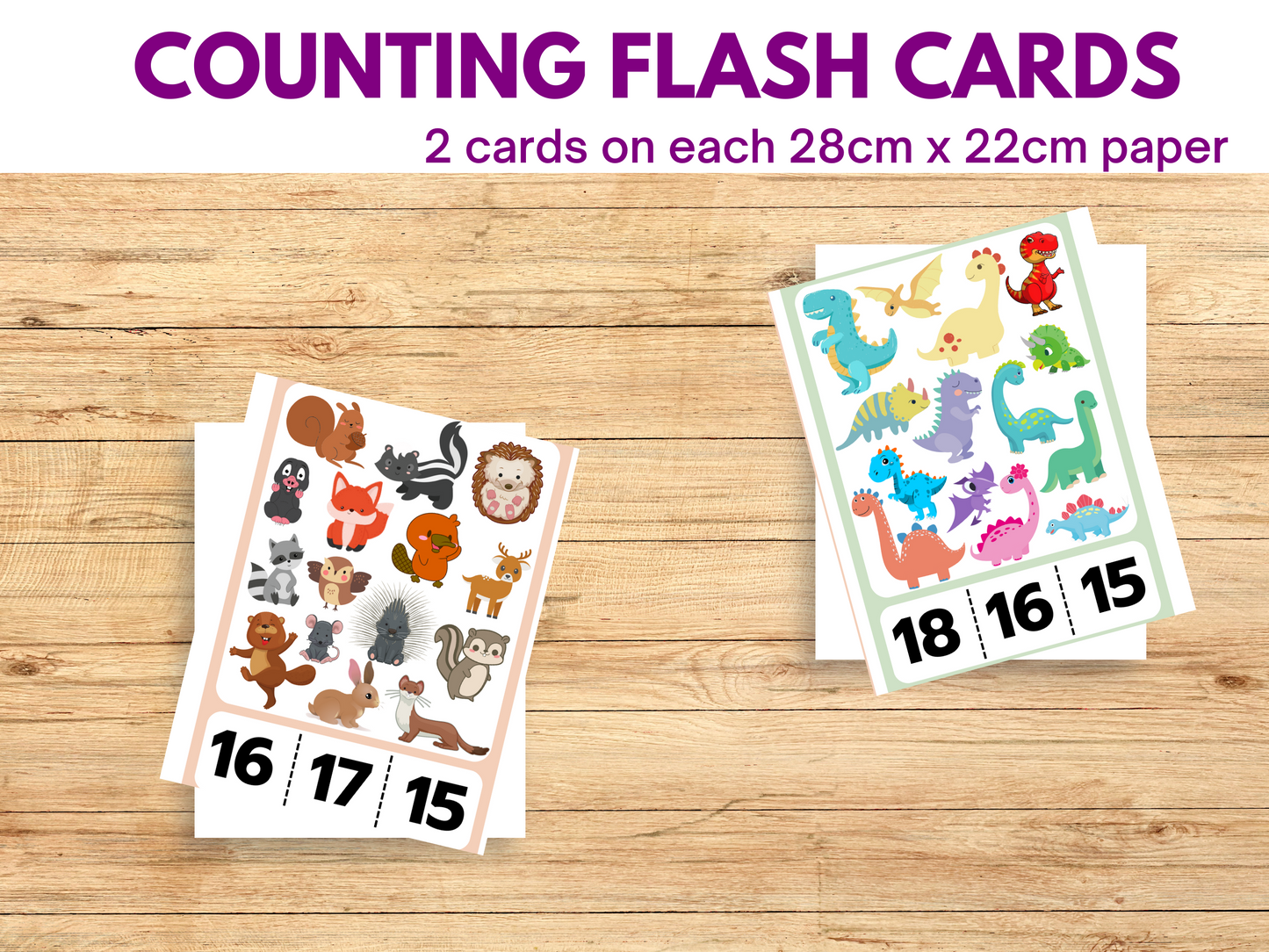 Printable Animal Counting Clip Cards