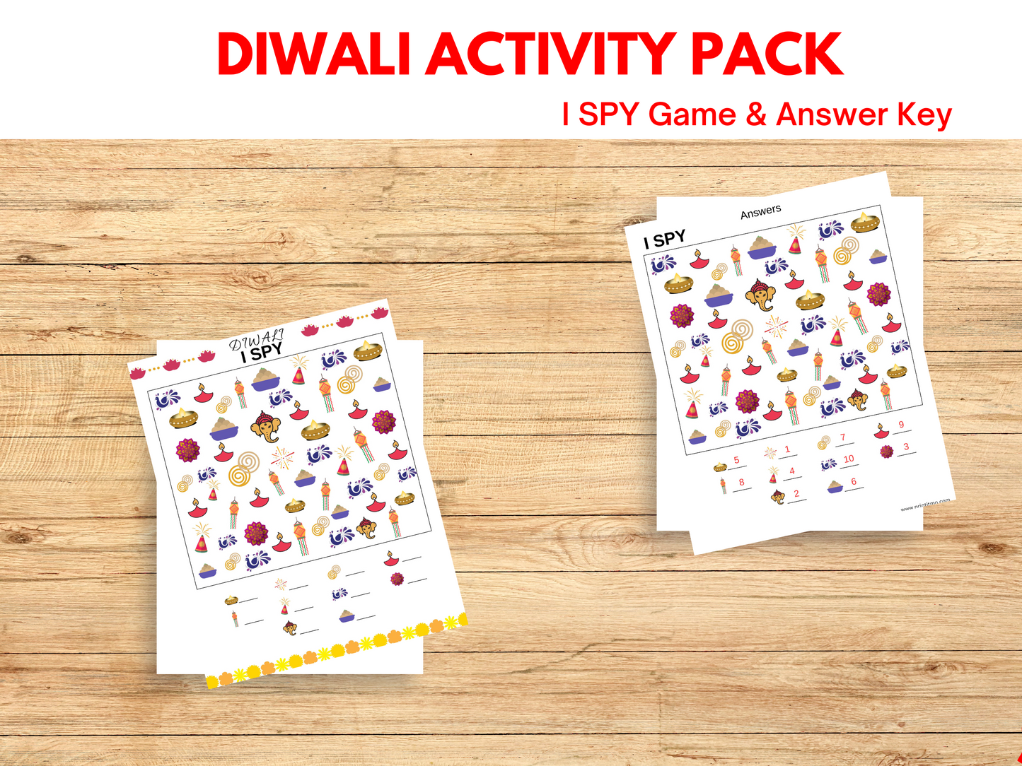 Diawali I spy game with answer key