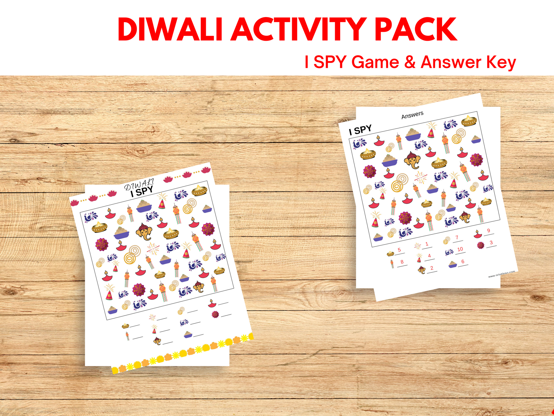 Diawali I spy game with answer key