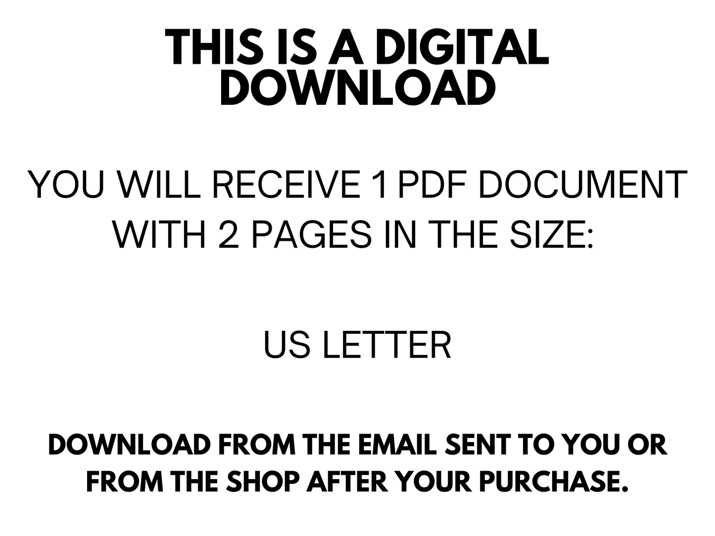 Digital download statement on US Letter.
