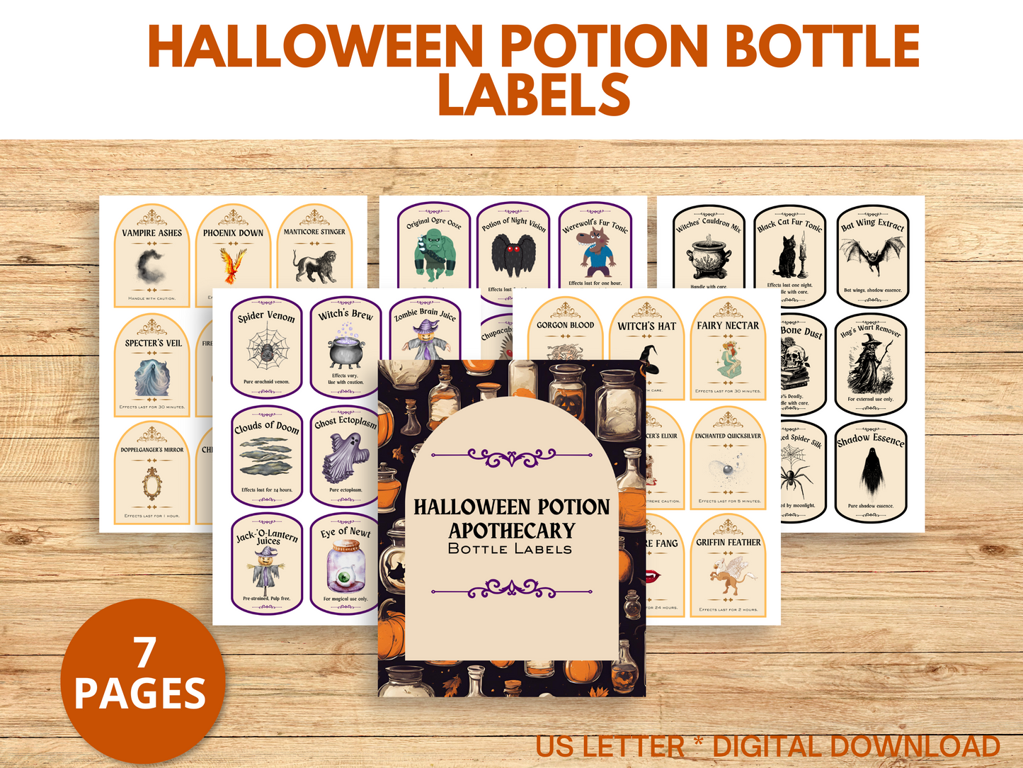 Halloween Potion Labels