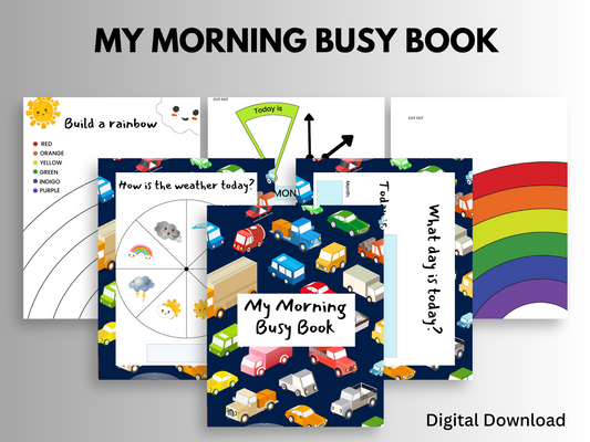 My morning busy book truck theme cover.