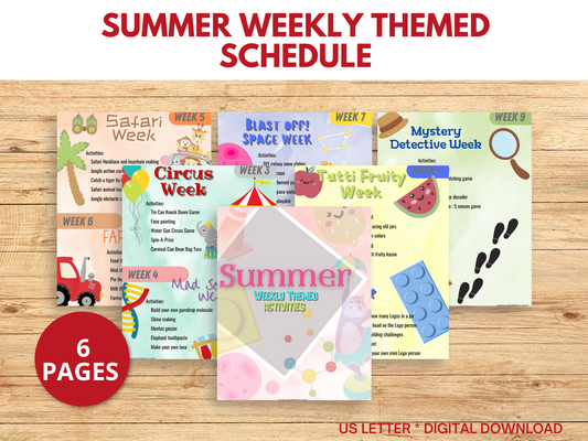 Summer Weekly Themed Schedule