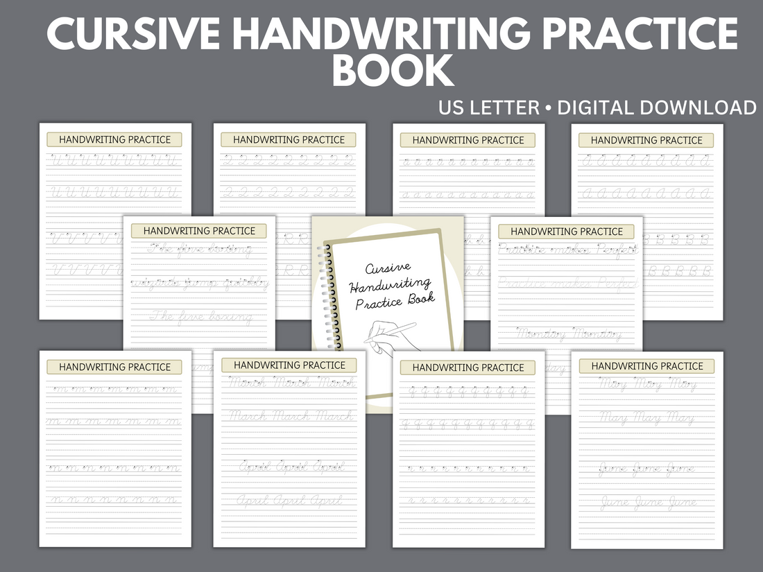Mocursive Cursive Handwriting Practice for Kids – 41 Printable Pages – Print It Mo