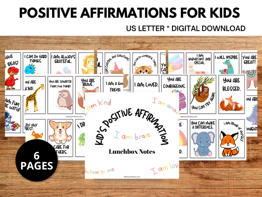 Kid's Positive Affirmation Cards Printable