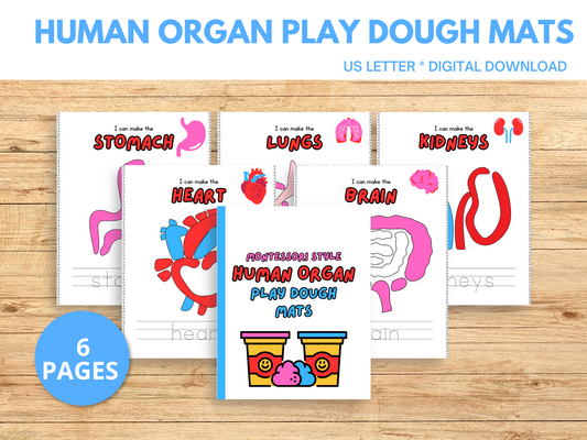 Human Organ Play Dough Mats