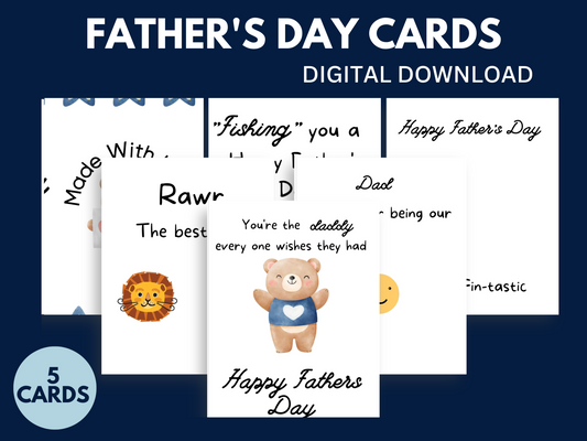 Father's Day Cards Printable Bundle