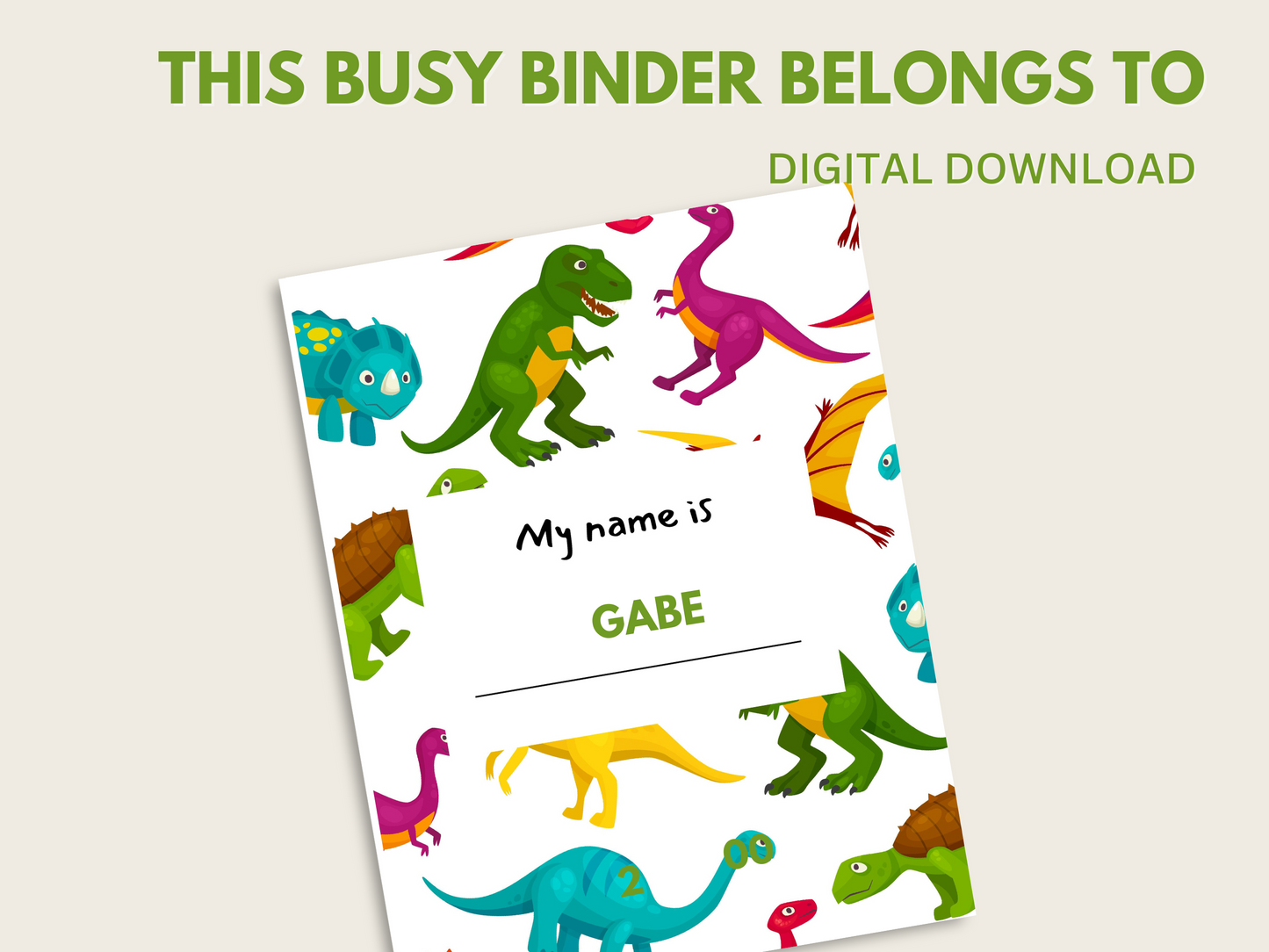 Dino Busy Book Printables For Kids