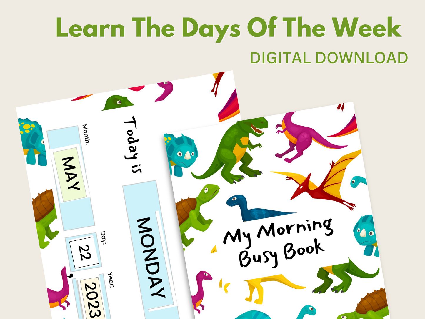 Dino Busy Book Printables For Kids