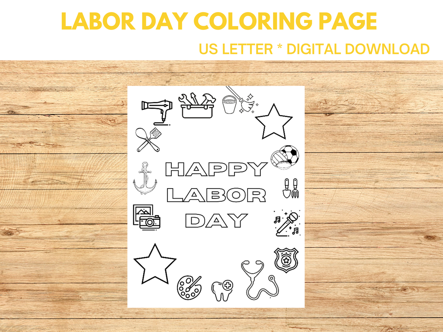 Labor Day Coloring Page For Kids