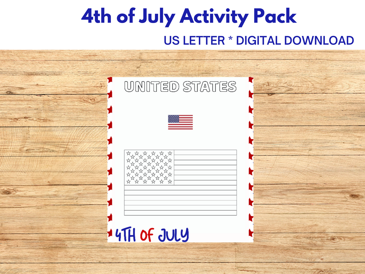 Printable 4th of july coloring page