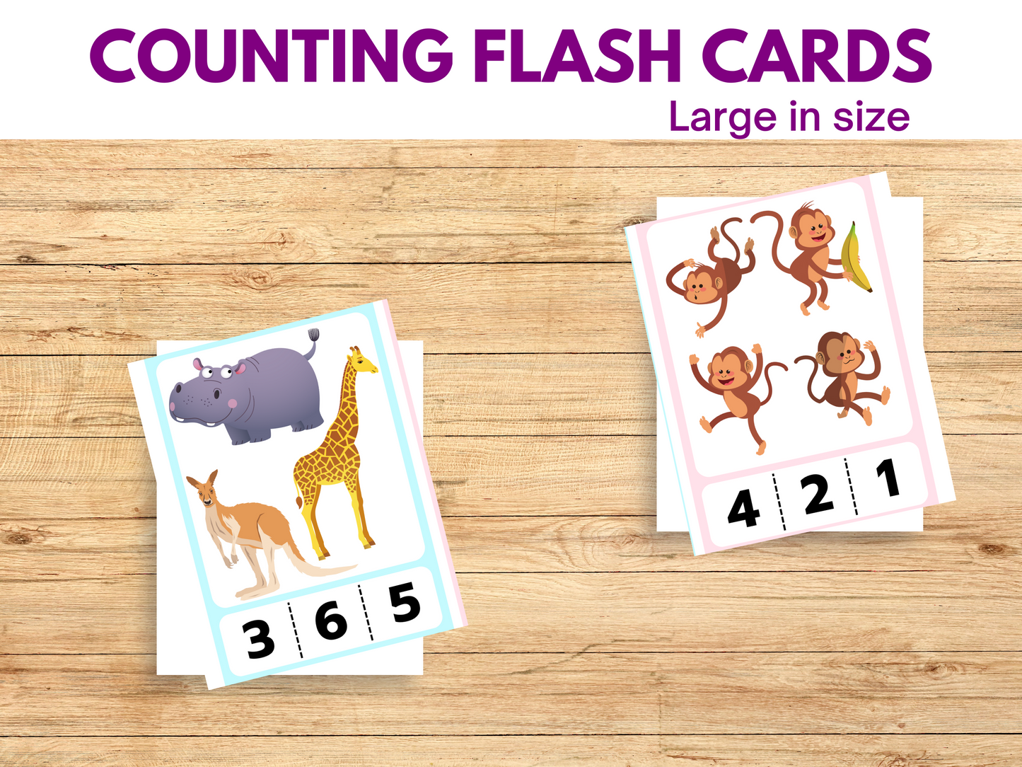 Printable Animal Counting Clip Cards
