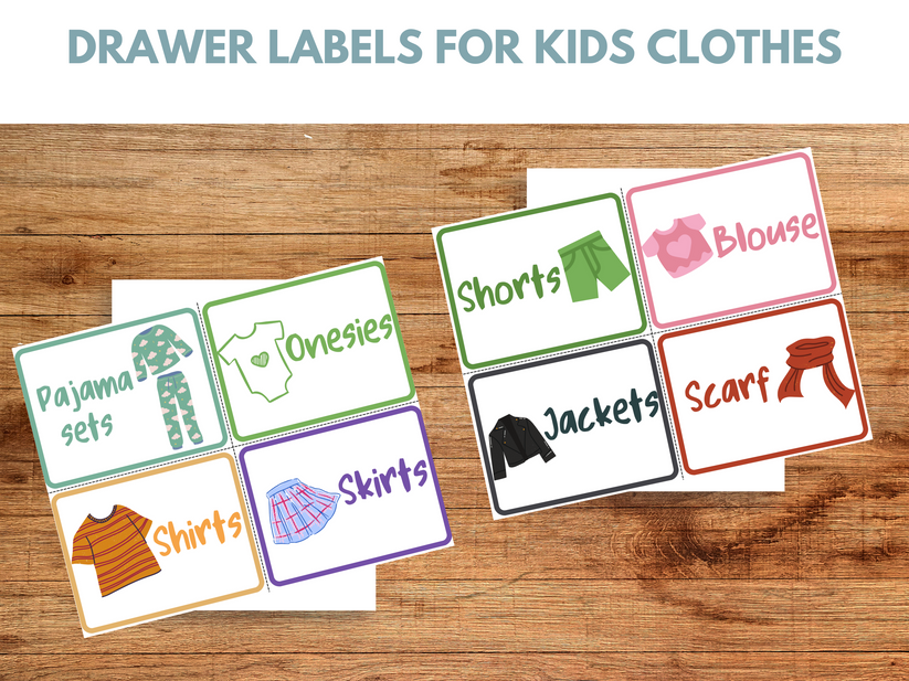 Kid Work Labels Kids Drawer Labels – Printable Clothing Organizer for Toddlers & Presc ...