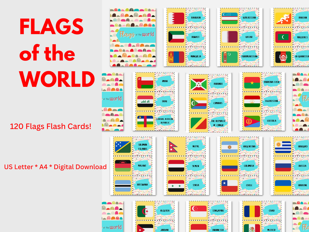 Printable Flags of the World Flash Cards – Print It Mo
