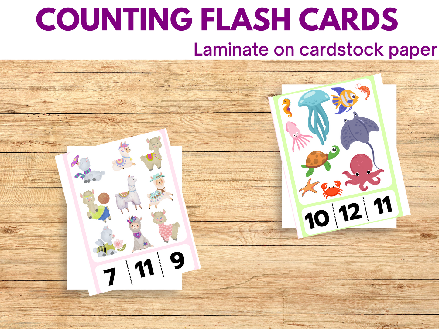 Printable Animal Counting Clip Cards