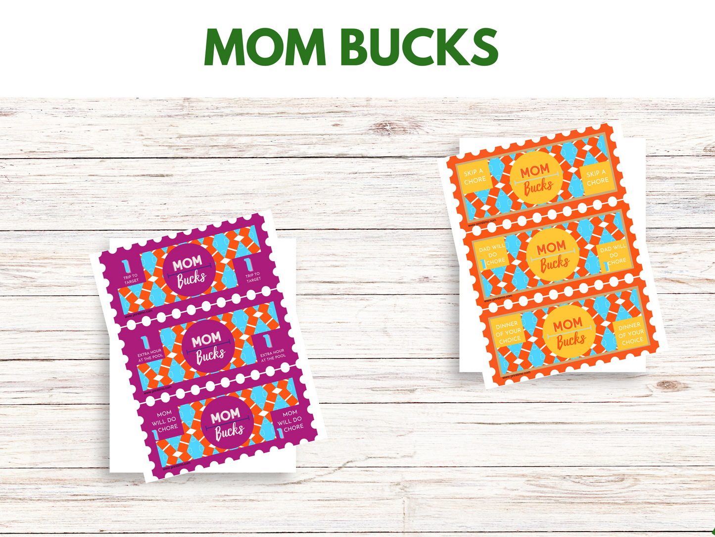 Printable Mom Bucks