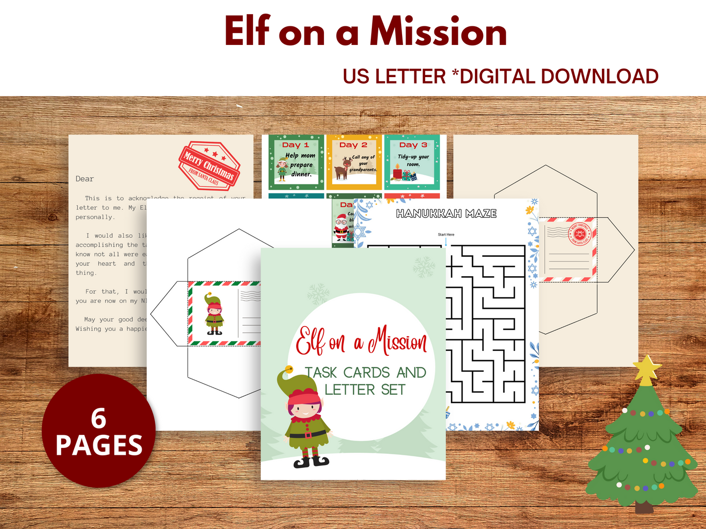 Elf on a Mission: Kindness Task Cards & Letter Set