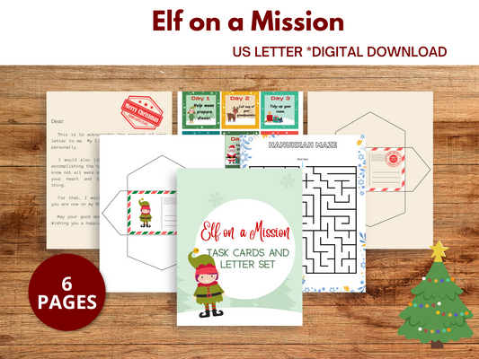 Elf on a Mission: Kindness Task Cards & Letter Set