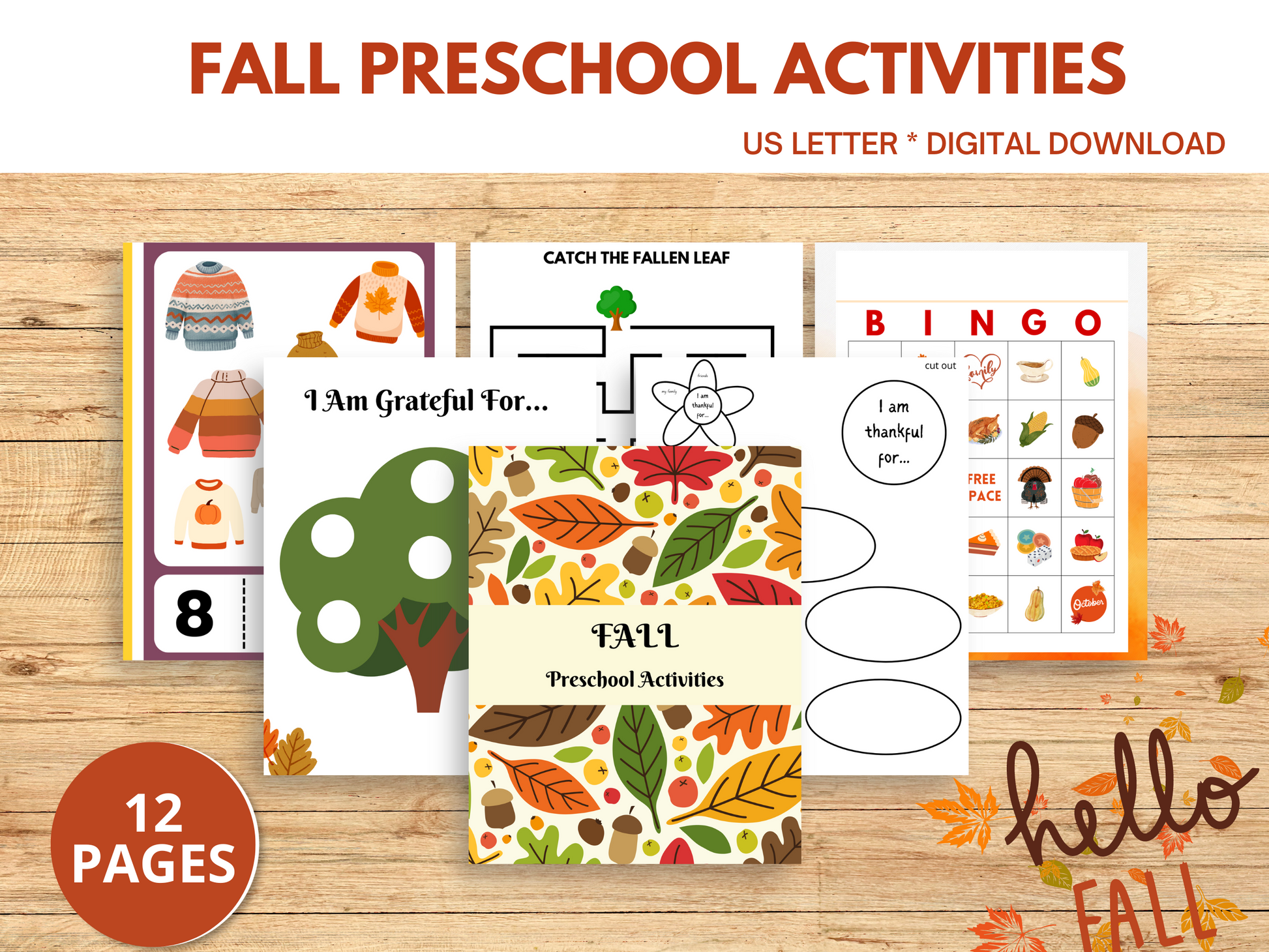 Printable fall preschool activities