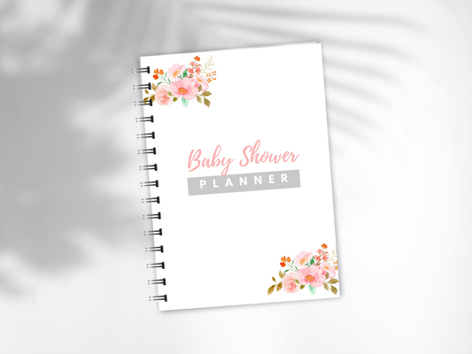 Baby shower planner cover (pink & grey).
