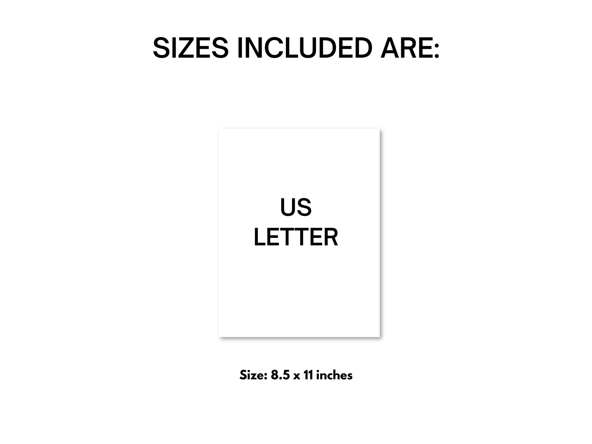 Statement on size, US Letter