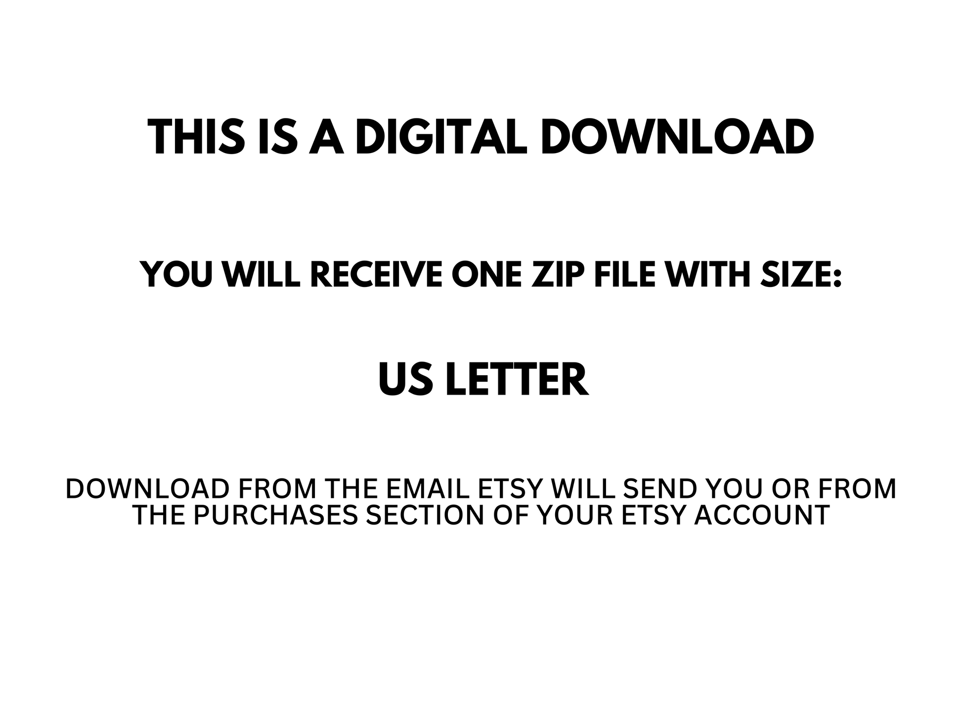 A statement explaining the product is a digital download.